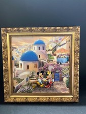Mickey & Minnie in Greece 17.5 in Framed Thomas Kinkade w/ COE