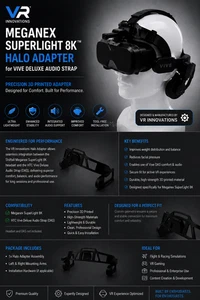 MeganeX Super-léger 8K VR Oreillette à HTC Adaptateur de Halo pour bande audio Deluxe Vive
