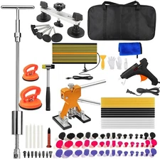 93PCS Paintless Dent Repair Kit Dent Remover Lifter Tabs Glue Gun Slider Hammer