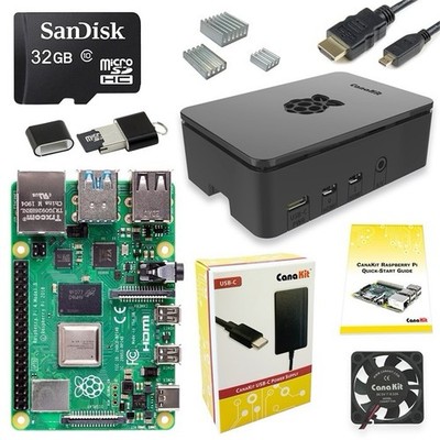 CanaKit Raspberry Pi 4 Model B 4GB Board w/ Case, Cables & 32GB SanDisk microSD