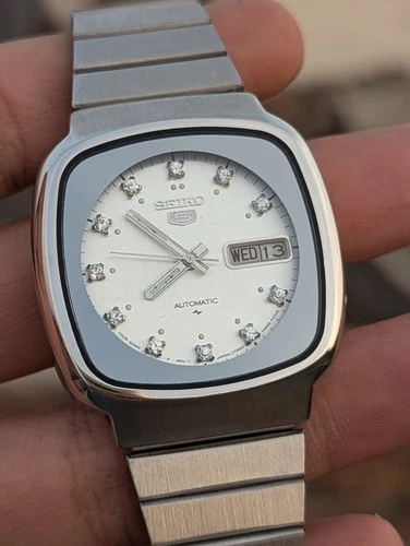 Seiko 5 Automatic 7009-5140 Rare Diamond Dial Vintage Men's Watch Japan