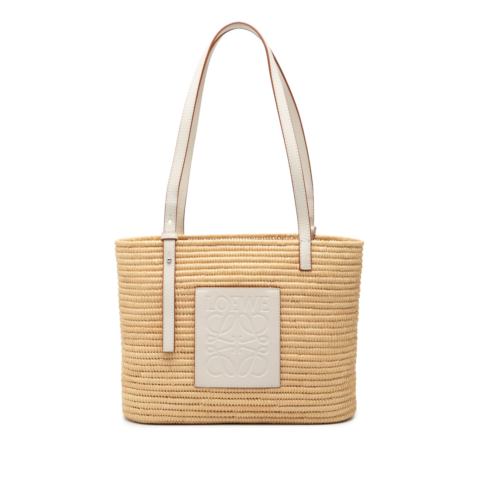 Authenticated LOEWE Small Raffia Square Basket Ba… - image 1