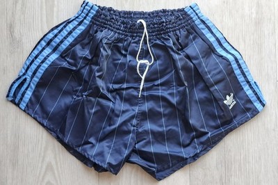 vintage Adidas 80er Nylon Shorts Gr. D7 L Glanz Sport Blau shiny SANTIAGO