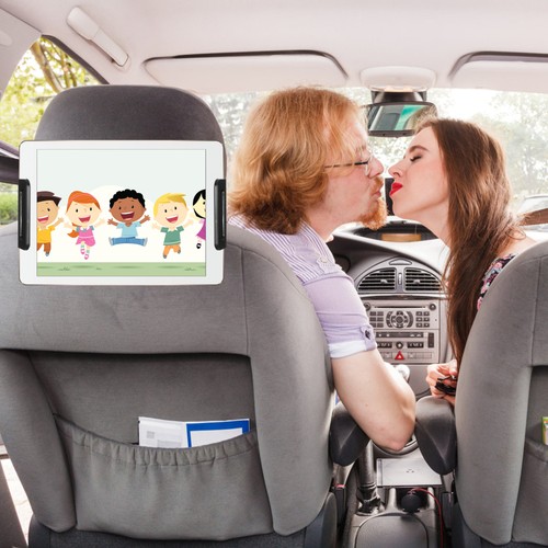 Car Headrest Phone Holder Adjustable Tablet Mount Holder Backseat Tablet Bracket - Afbeelding 12 van 12
