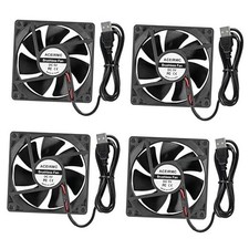 4pcs 80mm USB Fan 5V Brushless 8025 80x25mm for Cooling DIY PC Computer 5V USB
