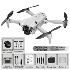6K Brushless Dual Camera Drone with 4.3" Remote, Foldable Quadcopter 2 Batteries
