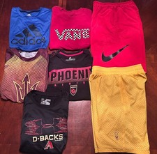 Lot Of 7 Nike Adidas UA Boys SS Tee Shirts  Shorts Youth Medium Arizona