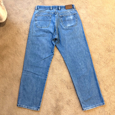 Emanuel Ungaro Jeans 34x30 Medium Wash Cotton Straight Relaxed Fit Made Canada