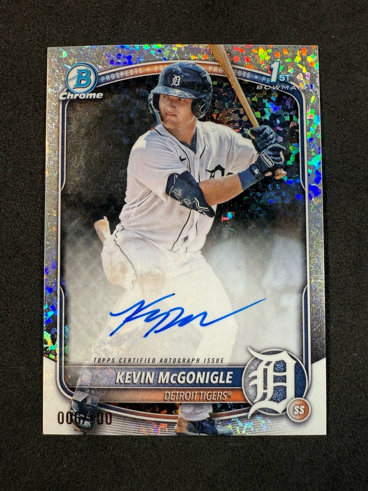 KEVIN MCGONIGLE 2025 BOWMAN CHROME 1ST MINI-DIAMOND AUTO /100