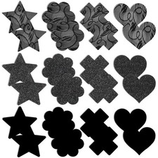 Disposable Breast Covers Nipple Covers Nipple Pasties Black Glitter Pasties N...