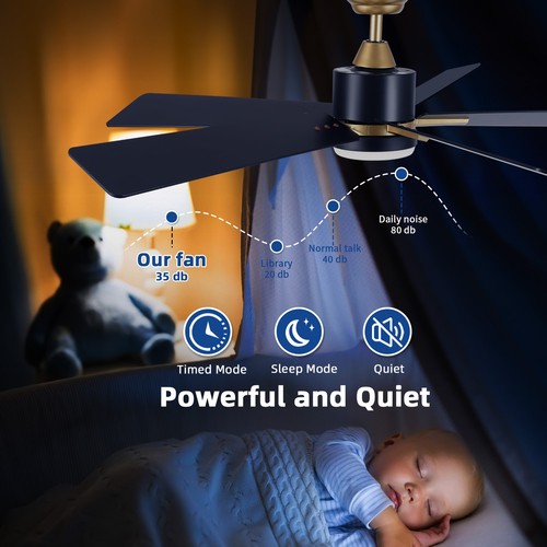 52 Inch Modern Ceiling Fans with Lights Remote & APP Control Indoor Ceiling Fan - Picture 13 of 20