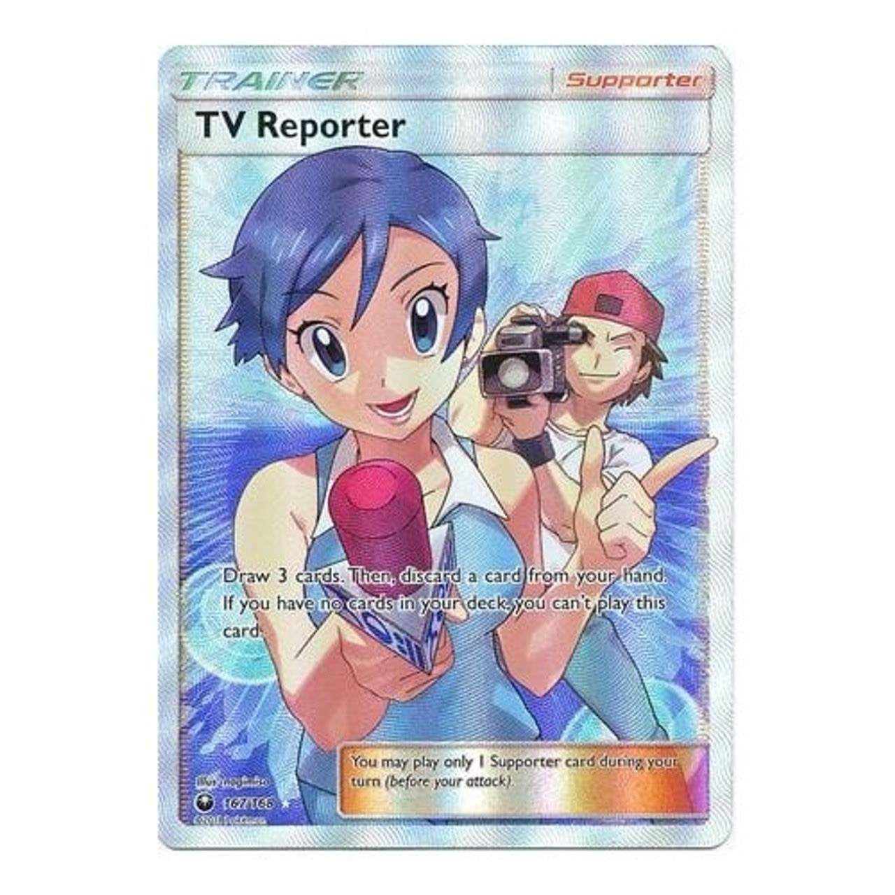 TV Reporter 167/168 Full Art Celestial Storm Card Near Mint Condition