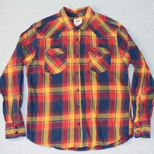 Levi's Men's Western Classic Fit Long Sleeve Button-Up Shirt Size L 100 Cotton