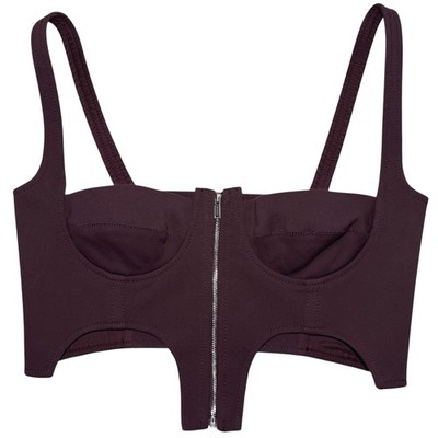 Dion Lee Women s Double Arch Bustier Top in Oxblood Size US 8