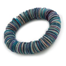 Summery Shell Flex Bracelet in Purple/ White/ Teal/ 16cm L/ Small