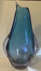 Beautiful Flavio Purple/Blue  Poli Penguin Large Sommerso Murano Glass Vase