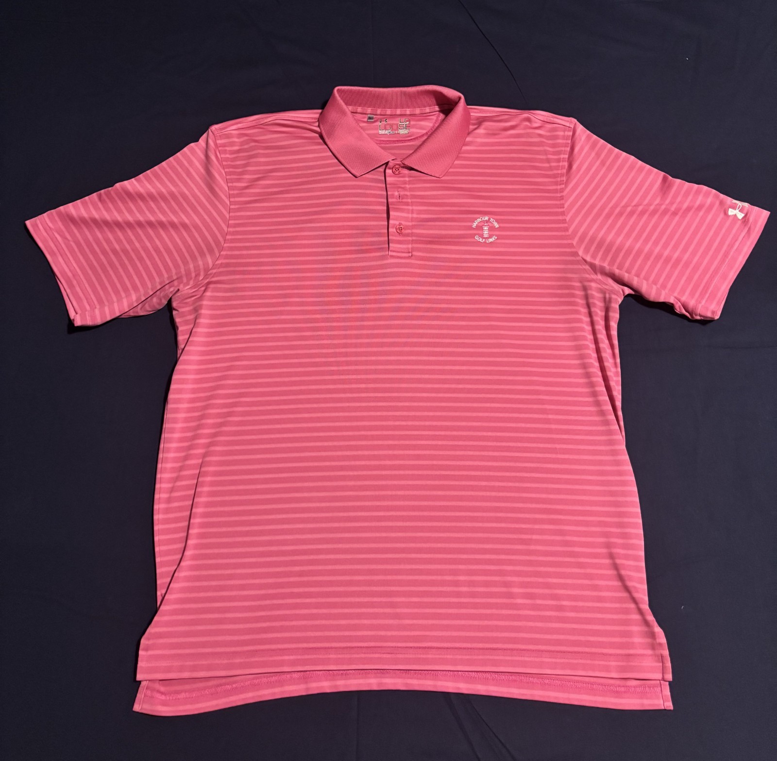 Harbour Town Men's LG Pink S/S Polo Harbour Town Golf Links SC Logo B1