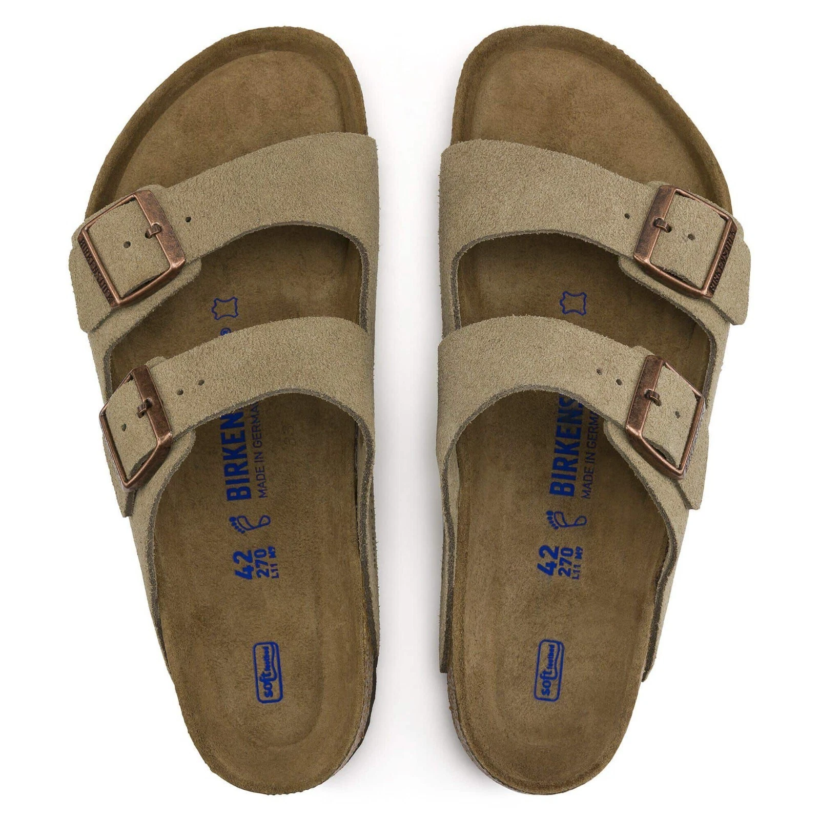 Birkenstock Arizona Soft Footbed Suede Leather Sandals - Taupe