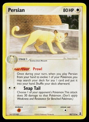 Persian 50/113 Uncommon Delta Species Pokemon Heavily Played