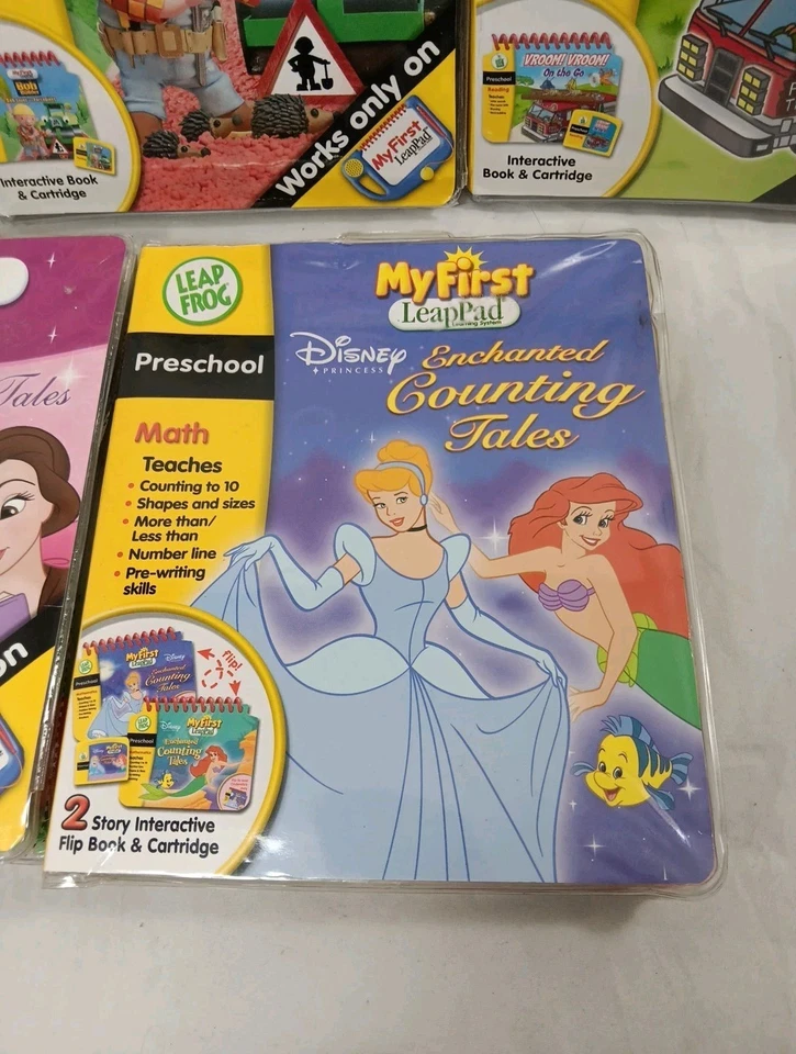 Lot Of 5 My First Leap Pad Books & Cartridges Preschool SpongeBob Disney Vroom - Image 3 of 4
