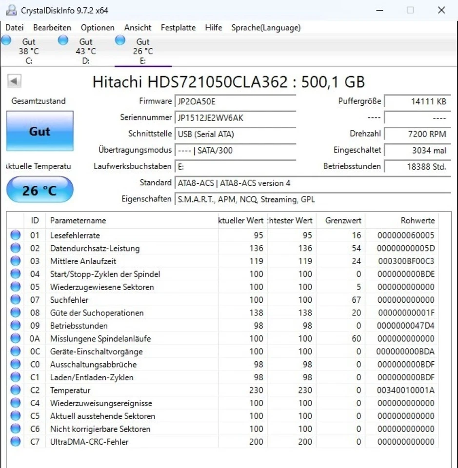 Gehäuse CN Memory für externe Festplatte mit 500 GB SATA HDD Hitachi, geprüft - Bild 2 von 4