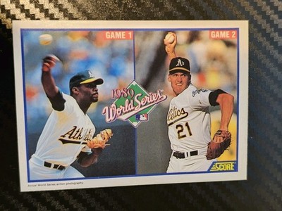1990 Score - Dave Stewart, Mike Moore #700 World Series Game 1 & 2 Card