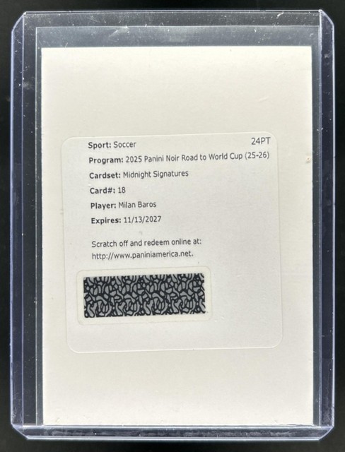 2025-26 Noir Road to FIFA World Cup 26 Milan Baros Midnight Signatures Auto #/49