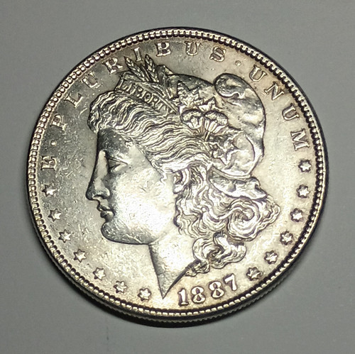 1887/6 Vam-2 Morgan Silver Dollar Vam 1B Partial E....." Check The Photos"
