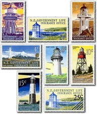 MINT 1969-1978 NEW ZEALAND NZ GOVERNMENT LIFE INSURANCE LIGHTHOUSES STAMP SET
