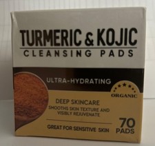 TURMERIC  KOJIC CLEANSING PADS ULTRA-HYDRATING 70 COUNT EXP 10/27 Free Shipping