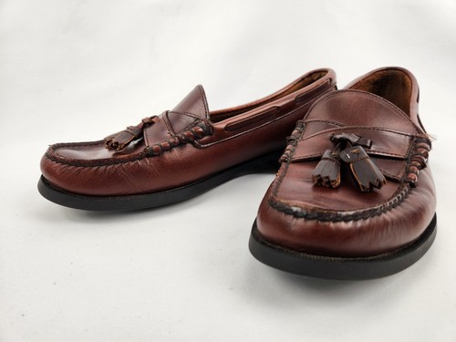 Vtg USA Sebago Loafers Brown Black Leather Tassel Casual Shoes Mens 11 N Narrow - Photo 10/12