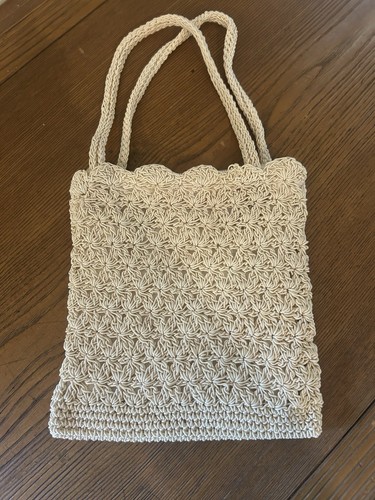Small Crocheted Purse Lined Scalloped Edge