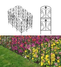 Decorative Garden/Animal Fence 10 Pack - 37.5in H x 10.8ft L - Black - Arched