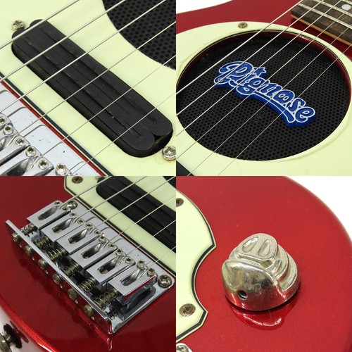 Chitarra Elettrica HSH 12 Corde, Top Acero Trapuntato Rosso, Manico Mogano, Tastiera Palissandro