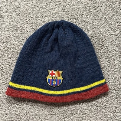 Rhinox Barcelona Beanie Official Knit Navy Yellow Red  Adult Hat FCB Winter