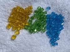 Austrian Crystal Beads Cube 6mm. Spring Trio Colors. 112 Total Beads