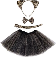 Marrywindix Brown Leopard Costume Tutu Set Animal Fancy Dress Kit... 