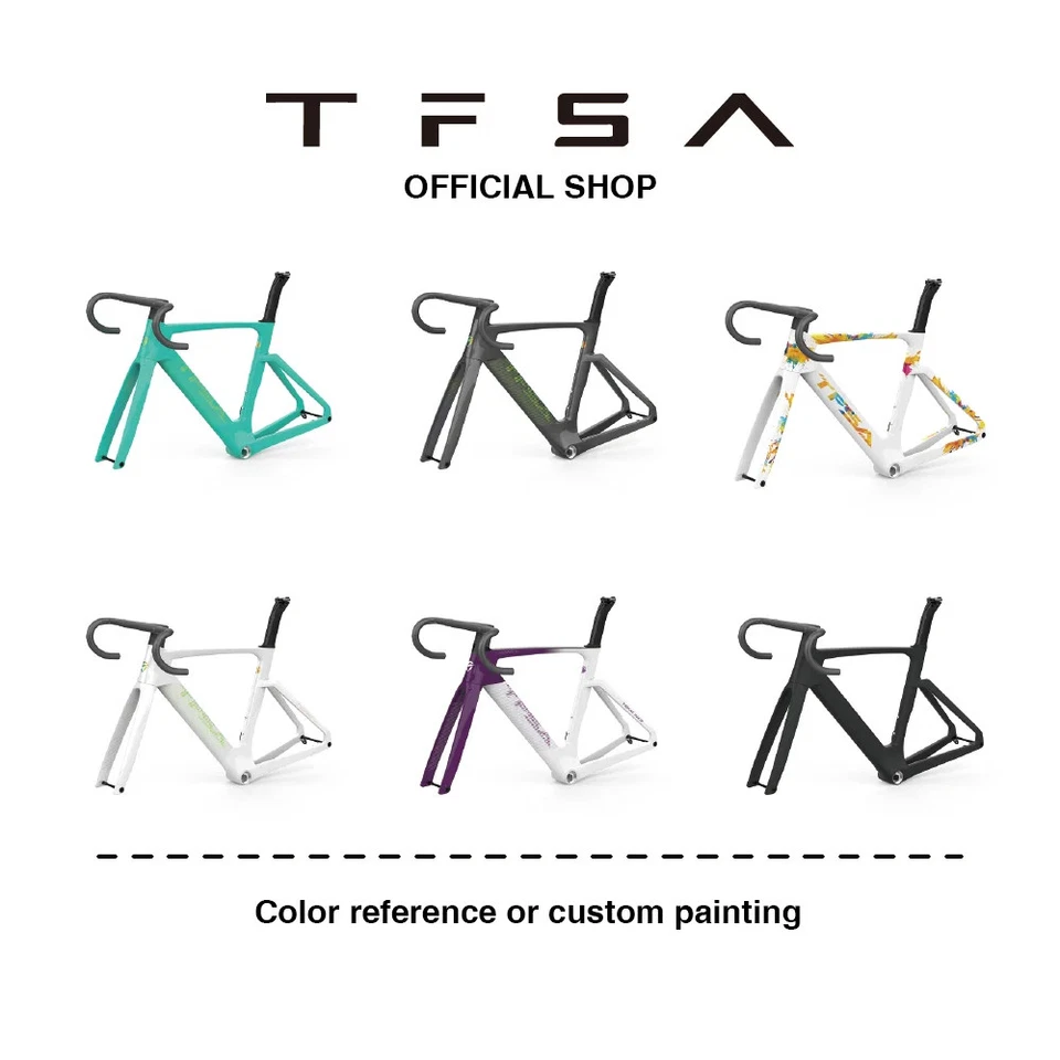  Road Bike Frame Aerodynamic High Speed Carbon Fiber Frameset With Handlebar  - Image 4 of 4