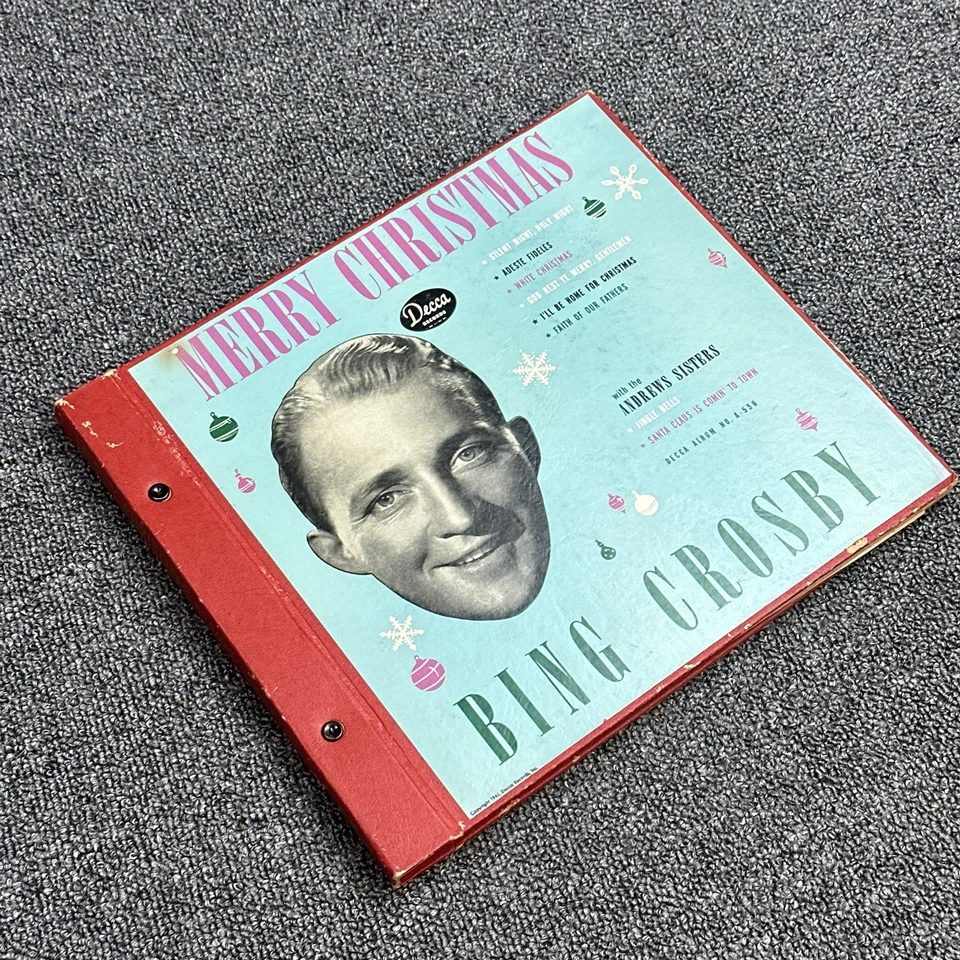 RARE 1945 Bing Crosby Merry Christmas Decca Records 78rpm 4 Records Set A-550 - Image 2 of 4