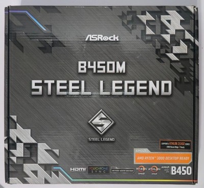 ASRock B450M Steel Legend MicroATX Motherboard Socket AM4 DDR4 AMD *NO I/O*