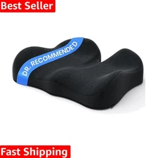 Versatile Ergonomic Seat Pad - Black Memory Foam Cushion for Back Pain Relief