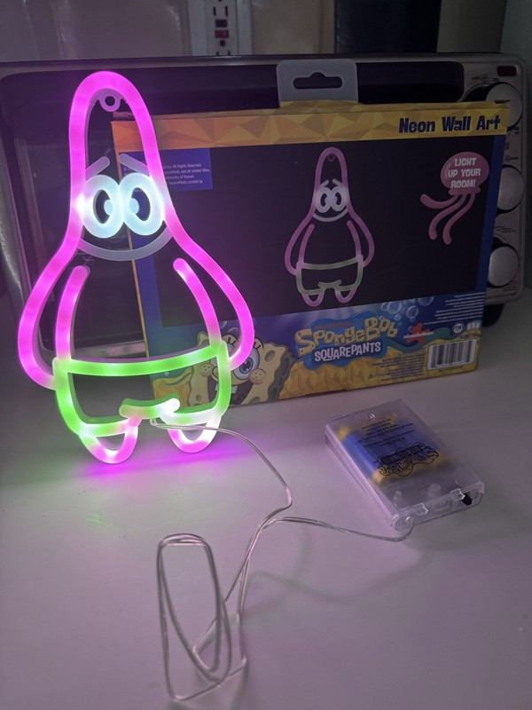 New! SPONGEBOB * PATRICK * NEON LIGHT * WALL ART BATTERY OPERATED Nickelodeon