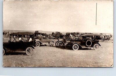 RPPC Real Photo Postcard Montana Gildford Hill county M Theisen Photo Car Rally