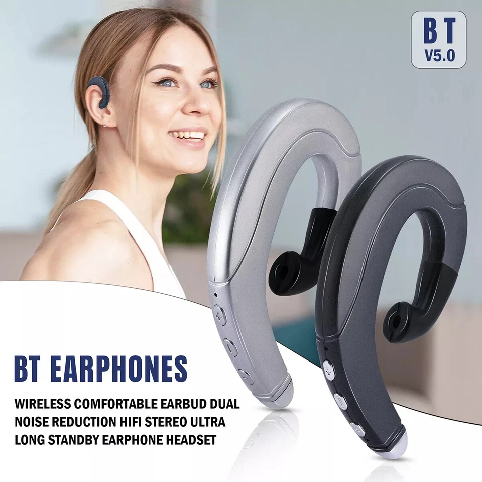 NEW!Bone Conduction Headphones Bluetooth Wireless Ear Hook Outdoor Sport Headset - Image 3 of 4