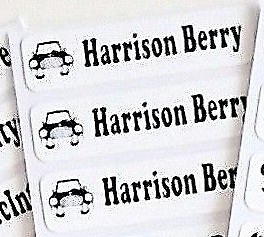 Personalised Iron On Name White Labels Tags School Uniform - Picture 4 of 7