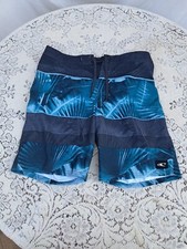 O'Neill Board Shorts Mens 34 Black Gray Green Swim Trunks Beach Floral Print
