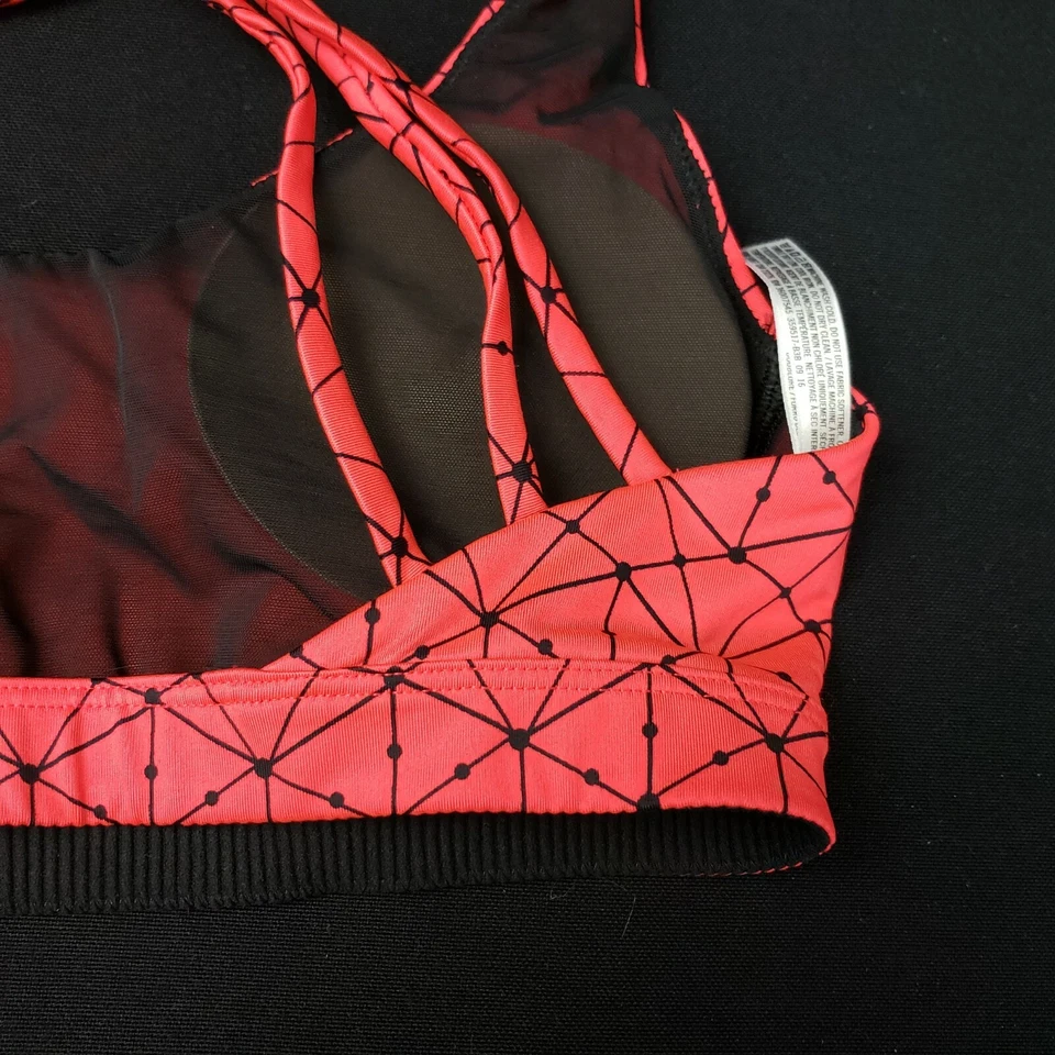 Nuevo con etiquetas Sujetador Victoria's Secret Rojo Patrón de Telaraña Logo VSX Espalda Corredora XS Foto 4 de 4