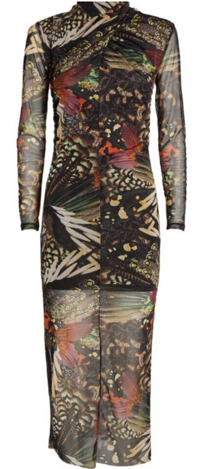 tia mesh gene dress NWT $219.00 SZ 0 ALLSAINTS Tia Gene Butterfly Print Mesh Midi Dress JEWEL GREEN