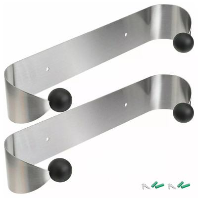 Stainless Steel Paper Towel Holder Under Cabinet Wall Mount  Rack Kitchen 2Pcs