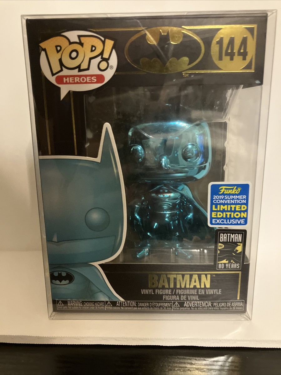Funko Pop! Heroes Batman Blue Chrome #144 2019 Summer Convention